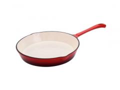 10inch , 26cm Red Enameled Cast Iron Fry Pan