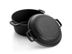 5QT 2 in 1 Pre-seasoned Cast Iron Combo cooker