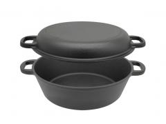 3QT 2 in 1 Pre-seasoned Cast Iron Combo cooker