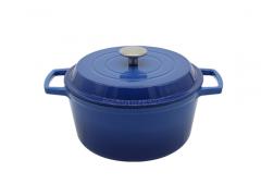 24cm Blue Round Enameled Cast Iron Dutch Oven MD-24