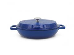 28cm Blue Shallow Enamel Cast Iron Braiser MSD-28