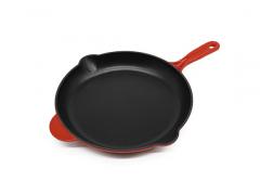 11inch , 30cm Red Enameled Cast Iron Fry Pan